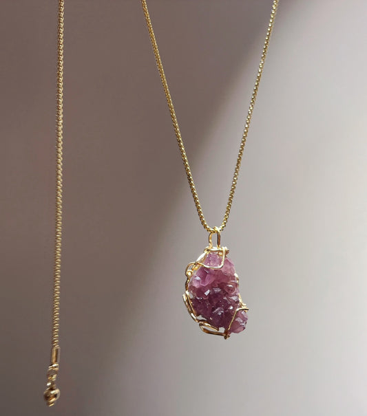 Amethyst cluster chain