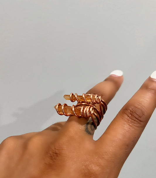 Tangerine Quartz Ring