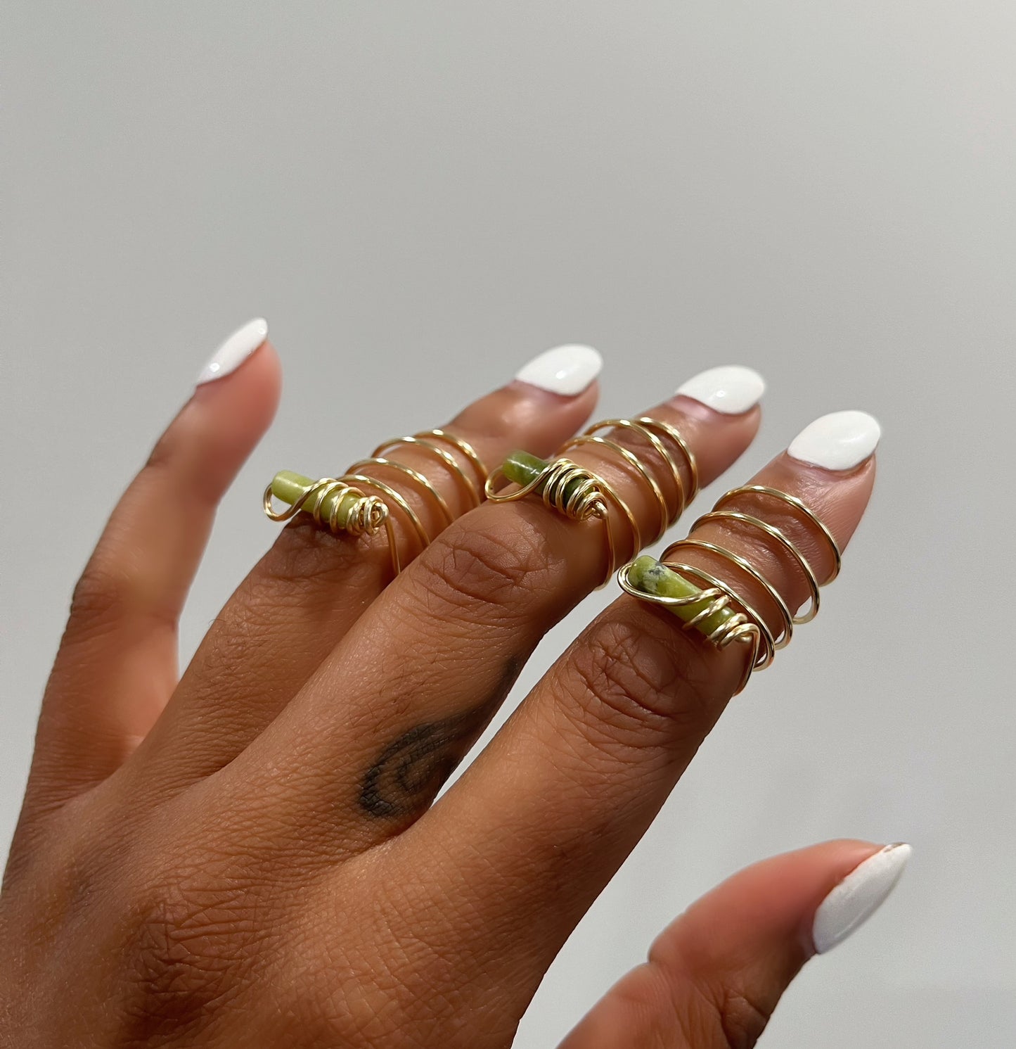 Jade knuckle ring