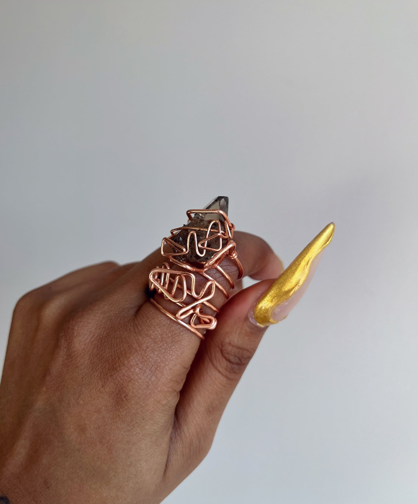 Smokey Quartz wand ring